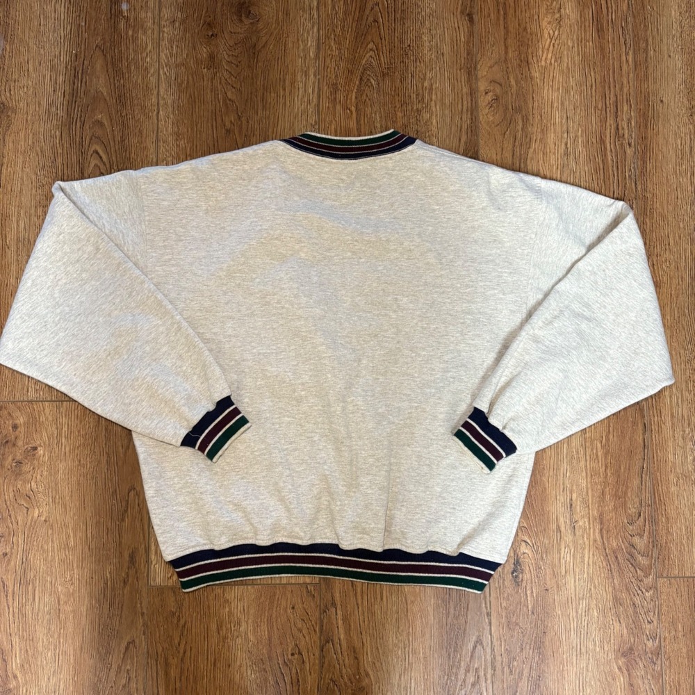 VTG‎ 90s Daytona Beach V-Neck Sweatshirt Mens L USA Made Retro LA Loving Gray - Picture 8 of 8